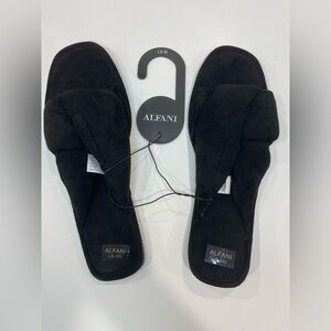 Alfani Classic Black Slippers large 9-10